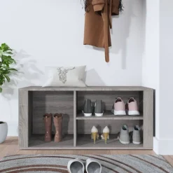 vidaXL Schuhregal Grau Sonoma 100x35x45 cm Holzwerkstoff