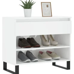 vidaXL Schuhregal Hochglanz-Weiß 70x36x60 cm Holzwerkstoff