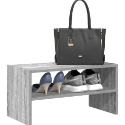 vidaXL Schuhregal Stapelbar Grau Sonoma 60x30x30,5 cm