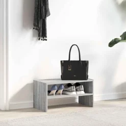 vidaXL Schuhregal Stapelbar Grau Sonoma 60x30x30,5 cm
