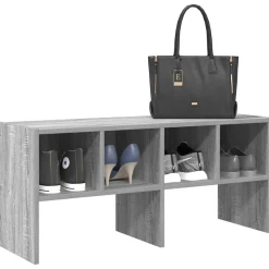 vidaXL Schuhregal Stapelbar Grau Sonoma 89,5x30x40 cm