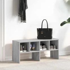 vidaXL Schuhregal Stapelbar Grau Sonoma 89,5x30x40 cm