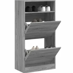 vidaXL Schuhschrank Grau Sonoma 60x34x116 cm Holzwerkstoff