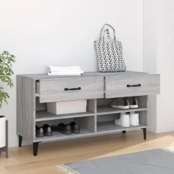 vidaXL Schuhschrank Grau Sonoma 102x35x55 cm Holzwerkstoff