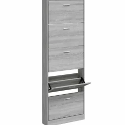 vidaXL Schuhschrank Grau Sonoma 59x17x169 cm Holzwerkstoff
