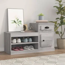 vidaXL Schuhschrank Grau Sonoma 100x42x60 cm Holzwerkstoff