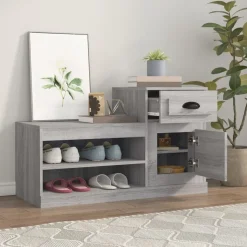 vidaXL Schuhschrank Grau Sonoma 100x42x60 cm Holzwerkstoff