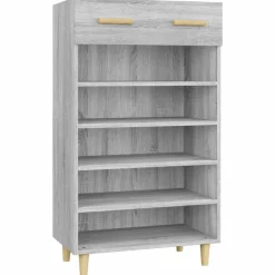 vidaXL Schuhschrank Grau Sonoma 60x35x105 cm Holzwerkstoff