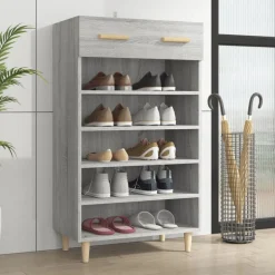 vidaXL Schuhschrank Grau Sonoma 60x35x105 cm Holzwerkstoff
