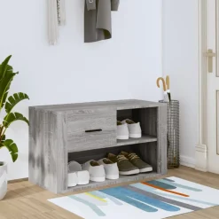 vidaXL Schuhschrank Grau Sonoma 80x35x45 cm Holzwerkstoff