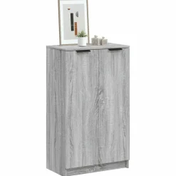 vidaXL Schuhschrank Grau Sonoma 59x35x100 cm Holzwerkstoff