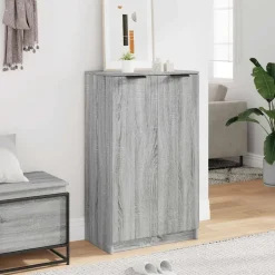 vidaXL Schuhschrank Grau Sonoma 59x35x100 cm Holzwerkstoff