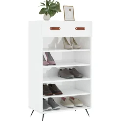 vidaXL Schuhschrank Hochglanz-Weiß 60x35x105 cm Holzwerkstoff