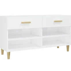 vidaXL Schuhschrank Hochglanz-Weiß 102x35x55 cm Holzwerkstoff