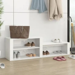 vidaXL Schuhschrank Hochglanz-Weiß 150x35x45 cm Holzwerkstoff