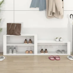 vidaXL Schuhschrank Hochglanz-Weiß 150x35x45 cm Holzwerkstoff