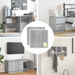 vidaXL Selbstklebende Schraubenabdeckung 2 pcs Graues Sonoma