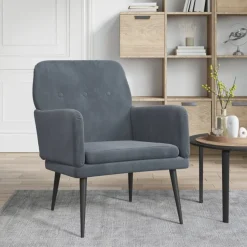 vidaXL Sessel Dunkelgrau 62x79x79 cm Samt