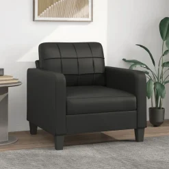 vidaXL Sessel Schwarz 60 cm Kunstleder