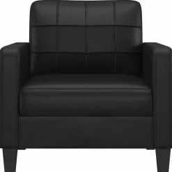 vidaXL Sessel Schwarz 60 cm Kunstleder