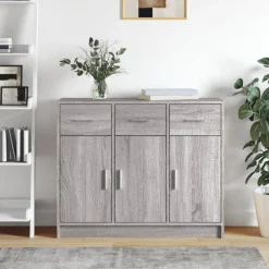vidaXL Sideboard Grau Sonoma 91x28x75 cm Holzwerkstoff