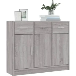 vidaXL Sideboard Grau Sonoma 91x28x75 cm Holzwerkstoff