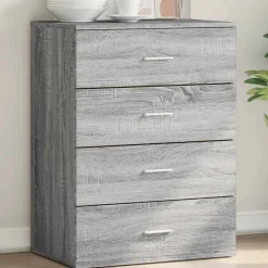vidaXL Sideboard Grau Sonoma 60x39x80 cm Holzwerkstoff