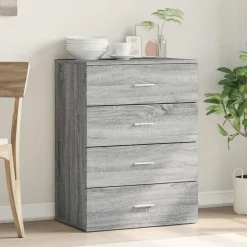 vidaXL Sideboard Grau Sonoma 60x39x80 cm Holzwerkstoff