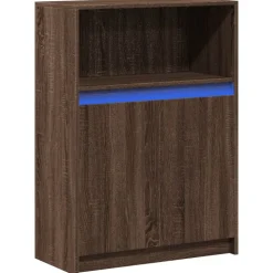 vidaXL Sideboard mit LED Braun Eichen-Optik 72x34x100 cm Holzwerkstoff