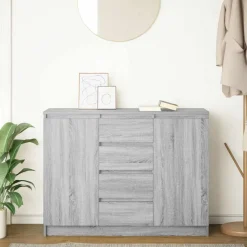 vidaXL Sideboard mit Schubladen Grau Sonoma 100,5x35x76 cm