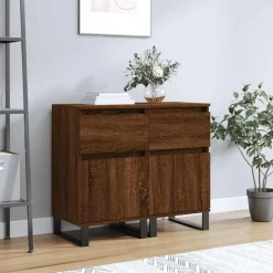 vidaXL Sideboards 2 Stk. Braun Eichen-Optik 40x35x70 cm Holzwerkstoff