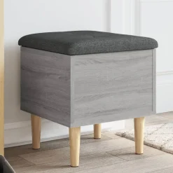 vidaXL Sitzbank mit Stauraum Grau Sonoma 42x42x46 cm Holzwerkstoff