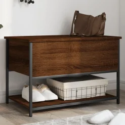 vidaXL Sitzbank mit Stauraum Braun Eiche 70x42,5x47 cm Holzwerkstoff
