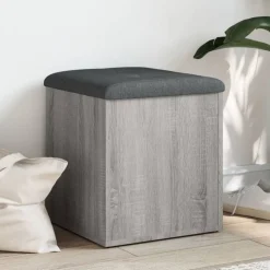 vidaXL Sitzbank mit Stauraum Grau Sonoma 42x42x45 cm Holzwerkstoff