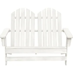 vidaXL 2-Sitzer Adirondack-Gartenbank Massivholz Tanne Weiß