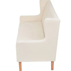 vidaXL 2-Sitzer Sofa Stoff Cremeweiß