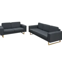 vidaXL 2-Sitzer und 3-Sitzer Sofa Set Dunkelgrau