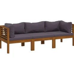 vidaXL 3-Sitzer-Gartensofa mit Auflage Akazie Massivholz