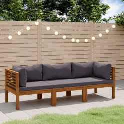 vidaXL 3-Sitzer-Gartensofa mit Auflage Akazie Massivholz