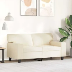 vidaXL 2-Sitzer-Sofa Creme 120 cm Kunstleder