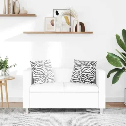 vidaXL 2-Sitzer-Sofa Kunstleder Weiß