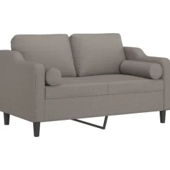 vidaXL 2-Sitzer-Sofa mit Zierkissen Taupe 120 cm Stoff