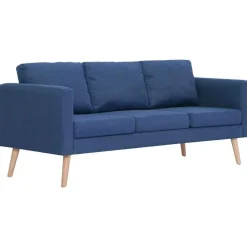vidaXL 3-Sitzer-Sofa Stoff Blau