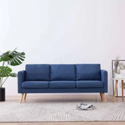 vidaXL 3-Sitzer-Sofa Stoff Blau