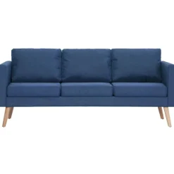 vidaXL 3-Sitzer-Sofa Stoff Blau