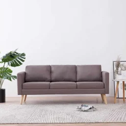 vidaXL 3-Sitzer-Sofa Stoff Taupe
