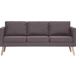 vidaXL 3-Sitzer-Sofa Stoff Taupe