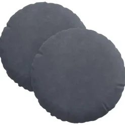 vidaXL Sitzkissen 2 pcs Dunkelgrau Ø30 x 13 cm Samt
