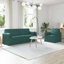vidaXL Sofa Set 2 pcs Dunkelgrün 198 x 78 x 80 cm Stoff