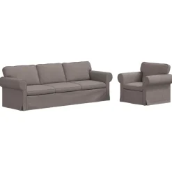 vidaXL Sofa Set 2 pcs Taupe 245 x 82 x 80 cm Stoff